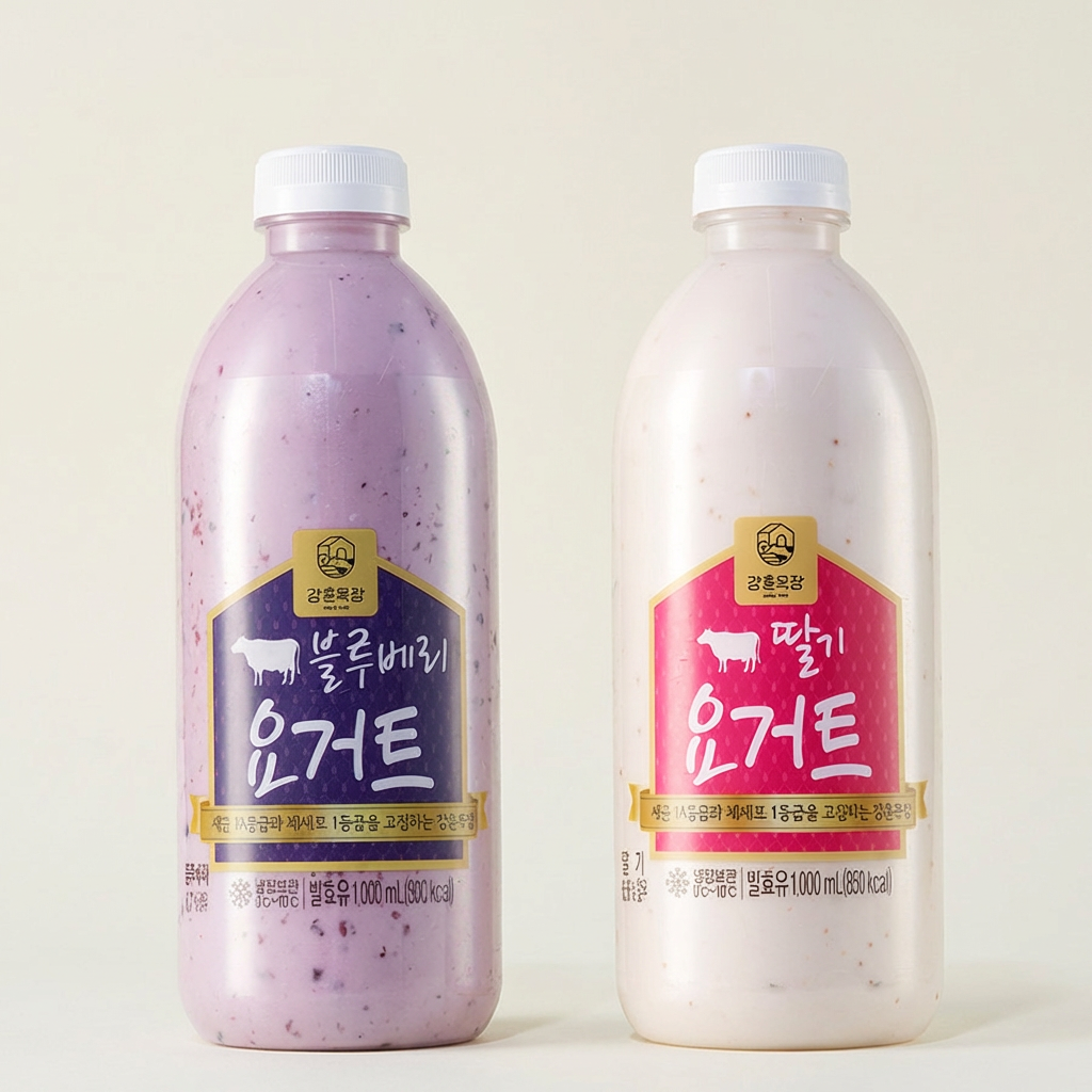 강훈목장 수제 요거트, 블루베리, 1L, 1개 + 딸기, 1L, 1개