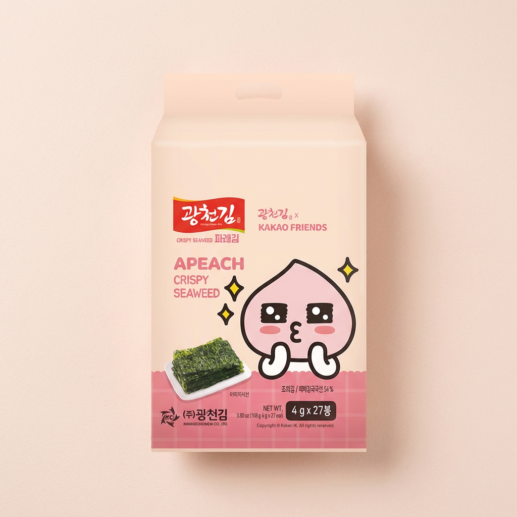 광천김 파래 도시락김 카카오프렌즈, 4g, 27봉