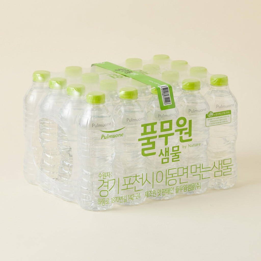 풀무원 샘물 생수, 무라벨, 500ml, 80개