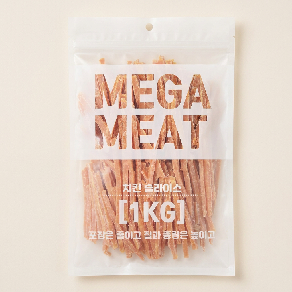 메가미트 강아지 간식, 치킨슬라이스, 1kg, 1개