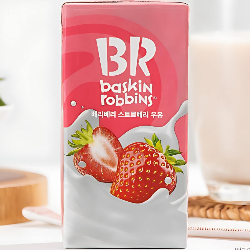 배스킨라빈스 베리베리 스트로베리 우유 190ml, 48개