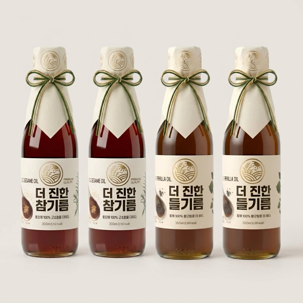 들녘 전통압착 더 진한 통참깨100퍼센트 참기름 + 통들깨100퍼센트 들기름, 350ml, 2병, 2세트