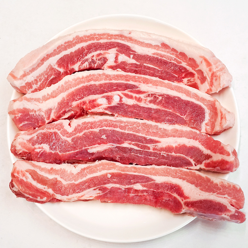 육중대 듀록 흑돼지 삼겹살, 500g, 4개