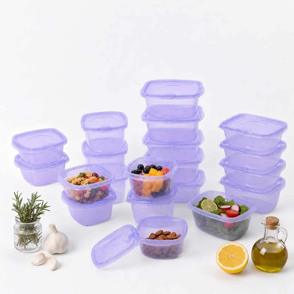 맥스앤맥스 퍼플톡톡 밀폐용기 20종세트, 350mm 5개, 450mm 5개, 500ml 5개, 600ml 5개, 1세트