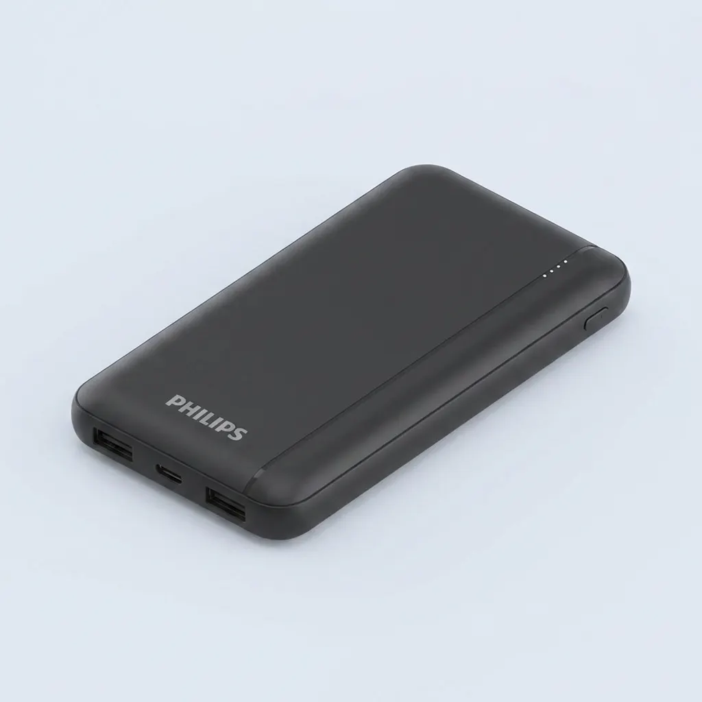 필립스 슬림 보조배터리, DLP1812PB, 10000mAh, PD 20W, 블랙, 1개