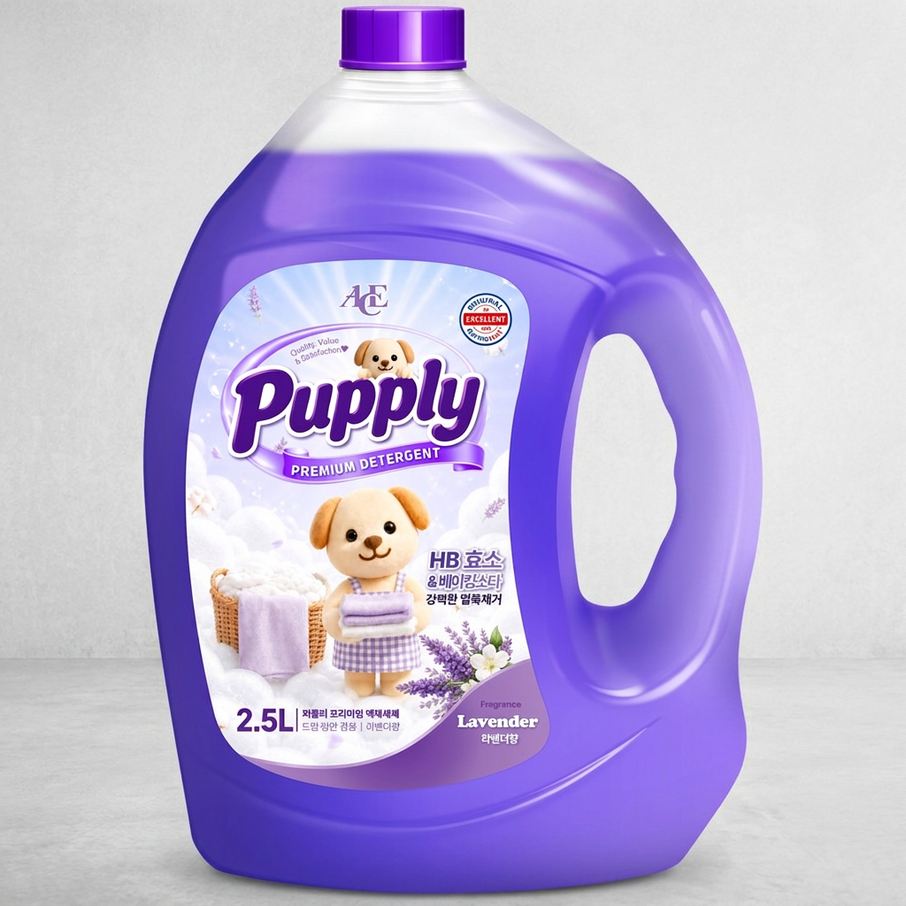 에이스 퍼플리 라벤더 액체 세탁세제, 실내건조, 2.5L, 4병, 1박스