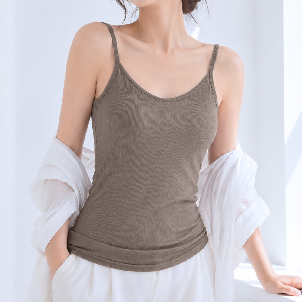 바디핏 골지 끈조절 캡내장 나시 브라탑, 브라운, FREE(55-66), 1장