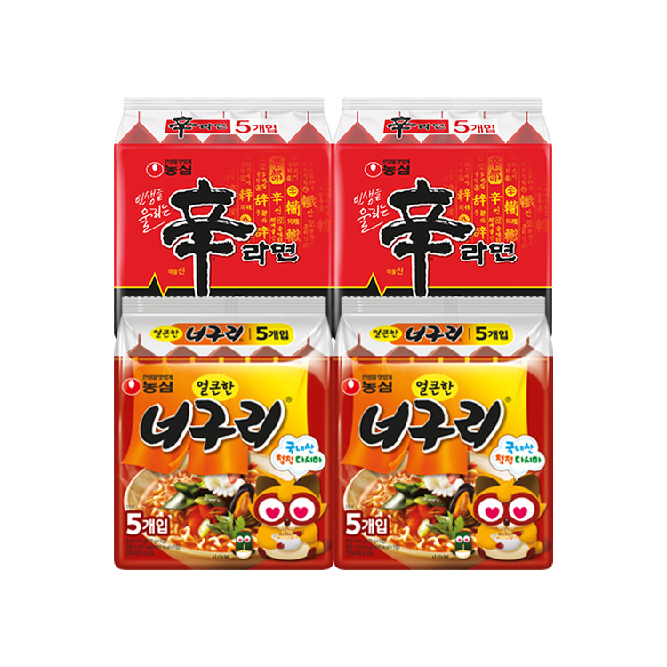 농심 신라면, 120g, 10개 + 너구리, 120g 10개
