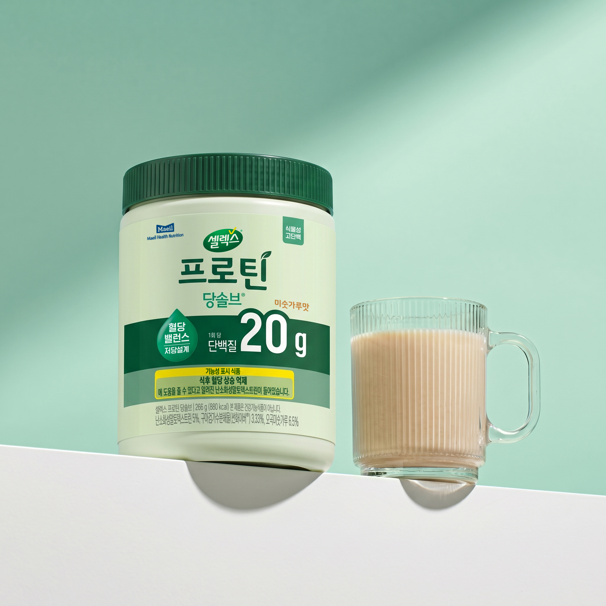 셀렉스 프로틴 당솔브 혈당밸런스, 미숫가루맛, 266g, 2통