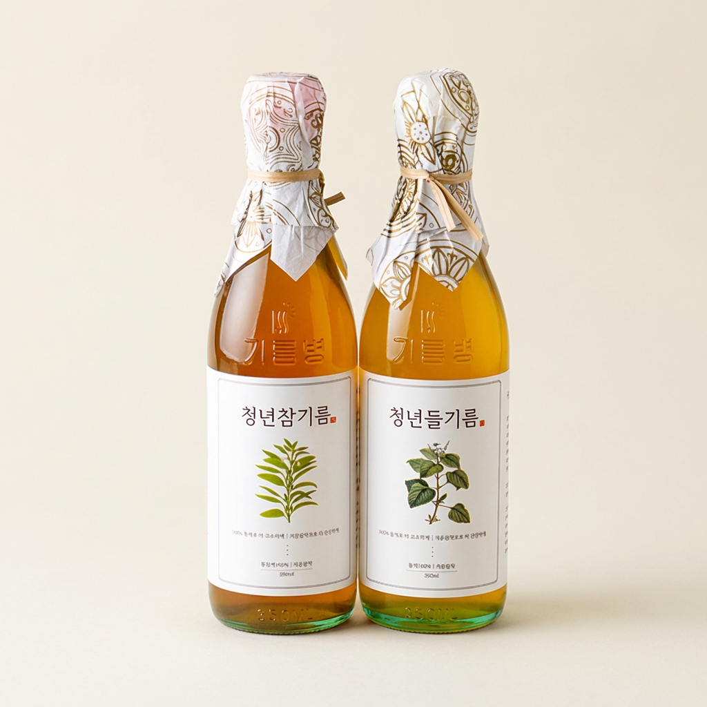 청년참기름, 350ml, 1개 + 청년들기름, 350ml, 1개