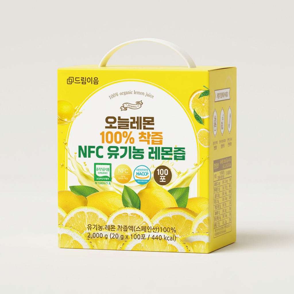 드림이음 오늘레몬 100% 착즙 NFC 유기농 레몬즙, 20g, 100포, 1박스