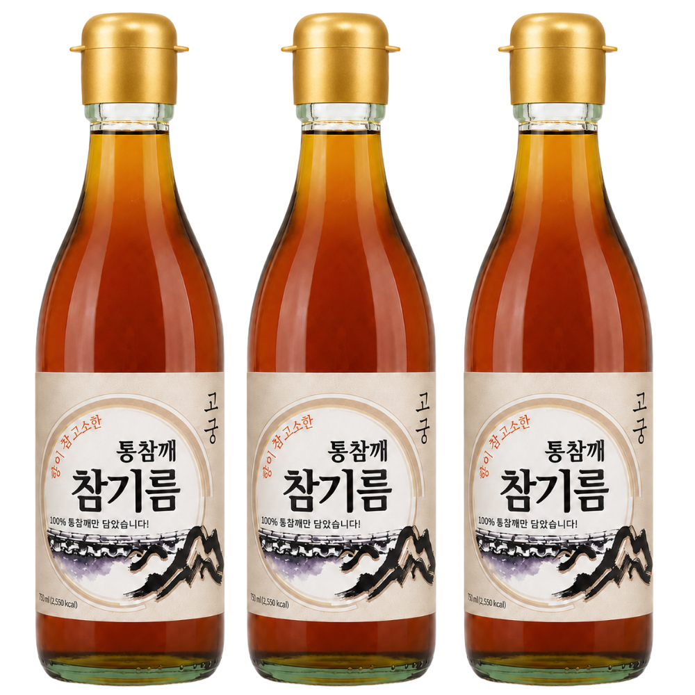고궁 통참깨 참기름, 350ml, 3개