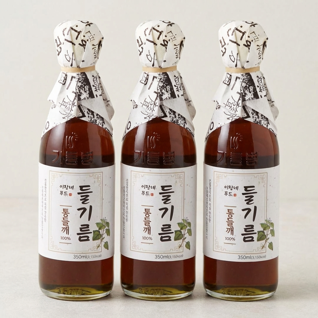이장네푸드 전통압착 통들기름 100%, 350ml, 3개