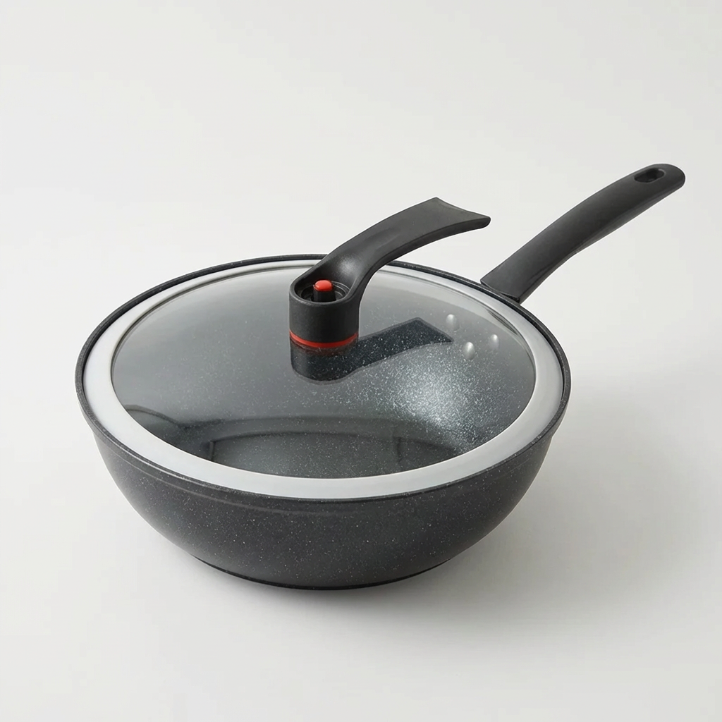 폰박스 올인 진공 후라이팬, 블랙, 32cm, 1개