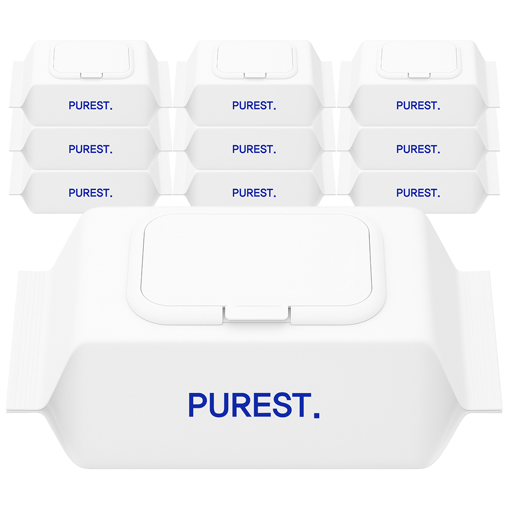 퓨어스트 라이트 초순수 플레인 아기물티슈 캡형, 100매, 10팩
