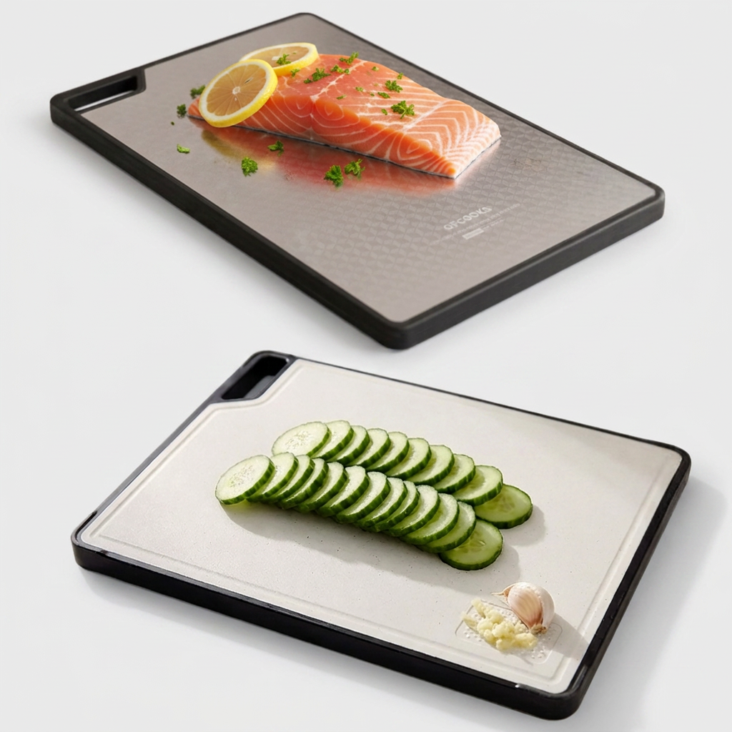 오브쿡스 리파인 스텐 304 양면도마, 실버, 365x260x20mm, 1개