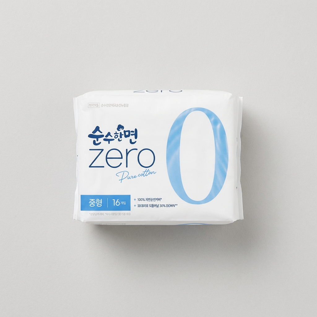 깨끗한나라 순수한면 ZERO, 중형, 16개입, 4팩