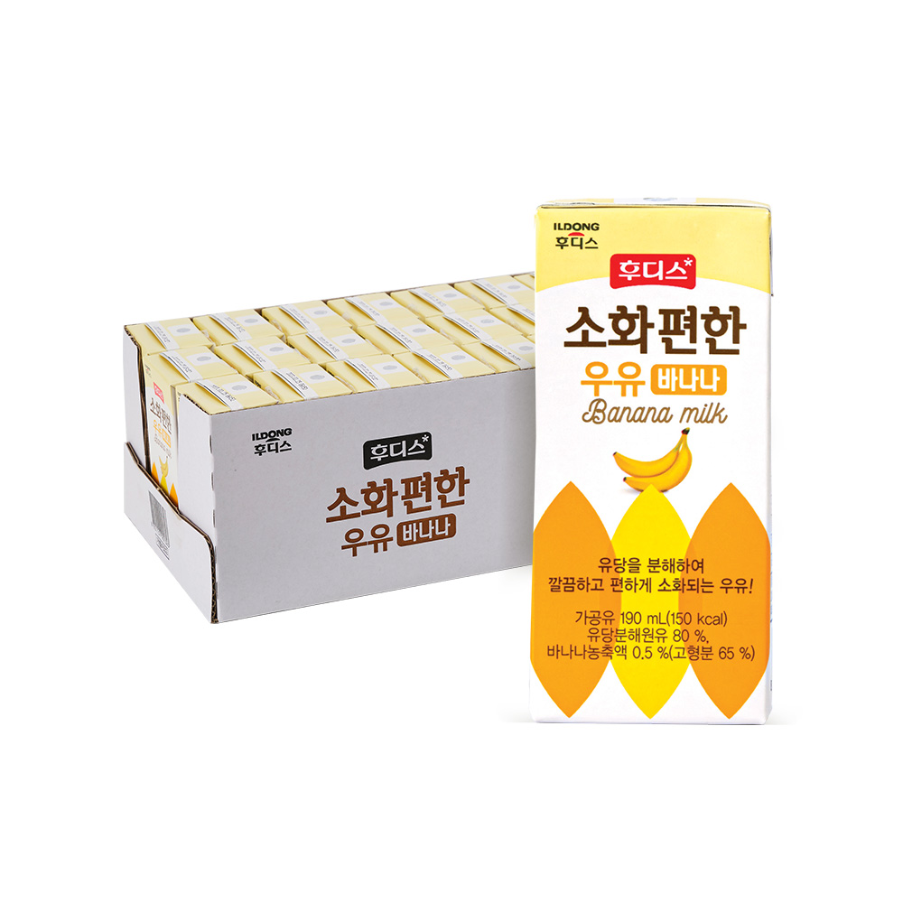 일동후디스 소화편한 우유 바나나, 190ml, 24개입, 1박스