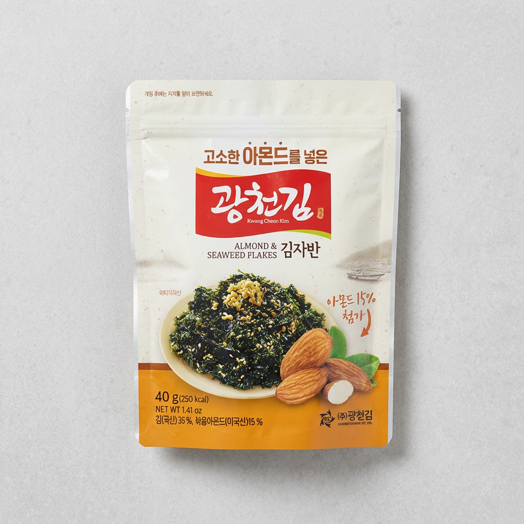 광천김 고소한 아몬드를 넣은 김자반, 40g, 7봉, 1개