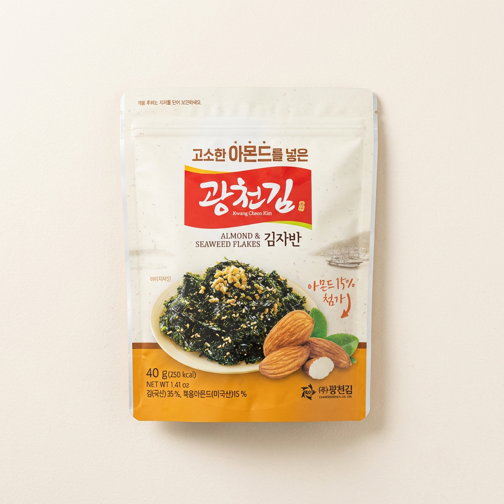 광천김 고소한 아몬드를 넣은 김자반, 40g, 10봉, 1개