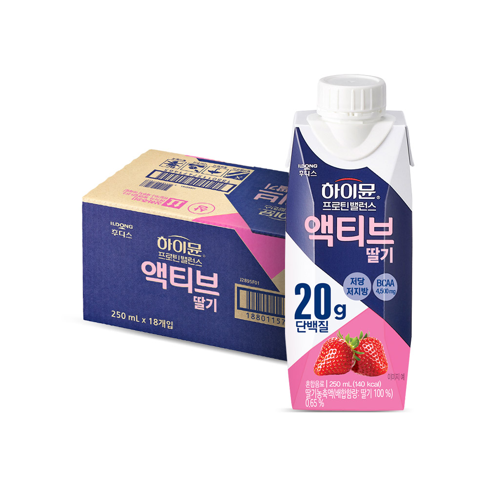 일동후디스 하이뮨 프로틴밸런스 액티브 딸기, 250ml, 18개