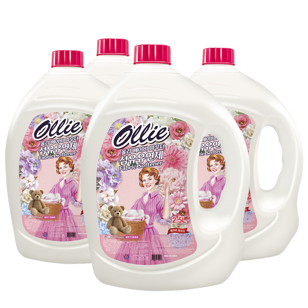 올리 베이비파우더 섬유유연제, 2.5L, 4개입, 1개