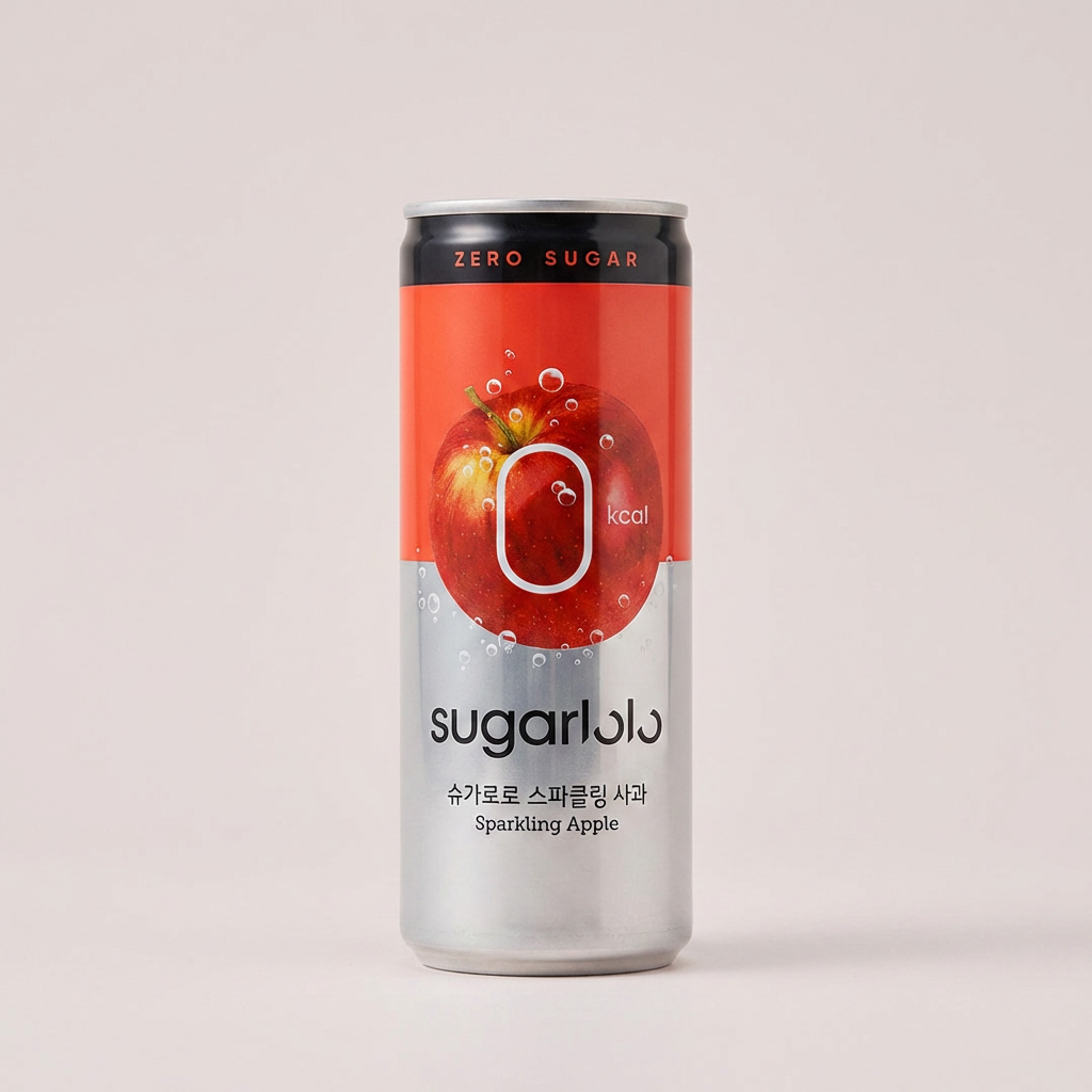 슈가로로 스파클링, 사과맛, 250ml, 30개