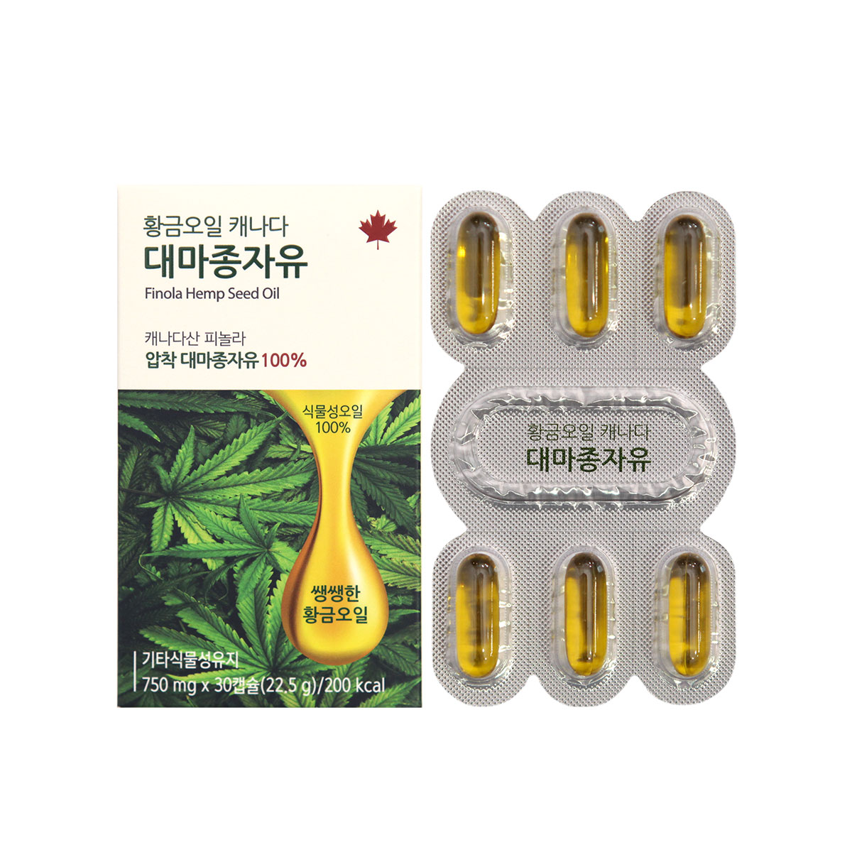 황금오일 캐나다 대마종자유 오메가369, 750mg, 30캡슐, 10개